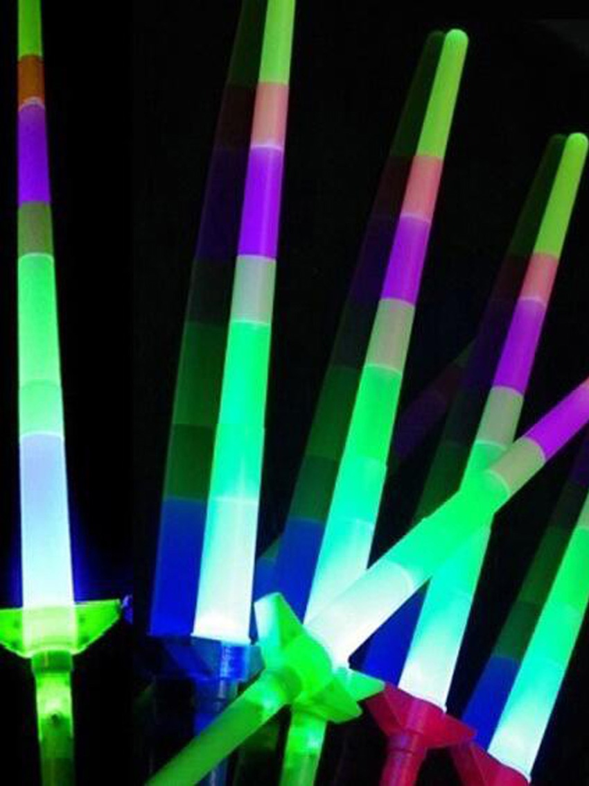 CW Light Up Sword Extendable Glowsticks kids Toys Flashing Wands LED Glow