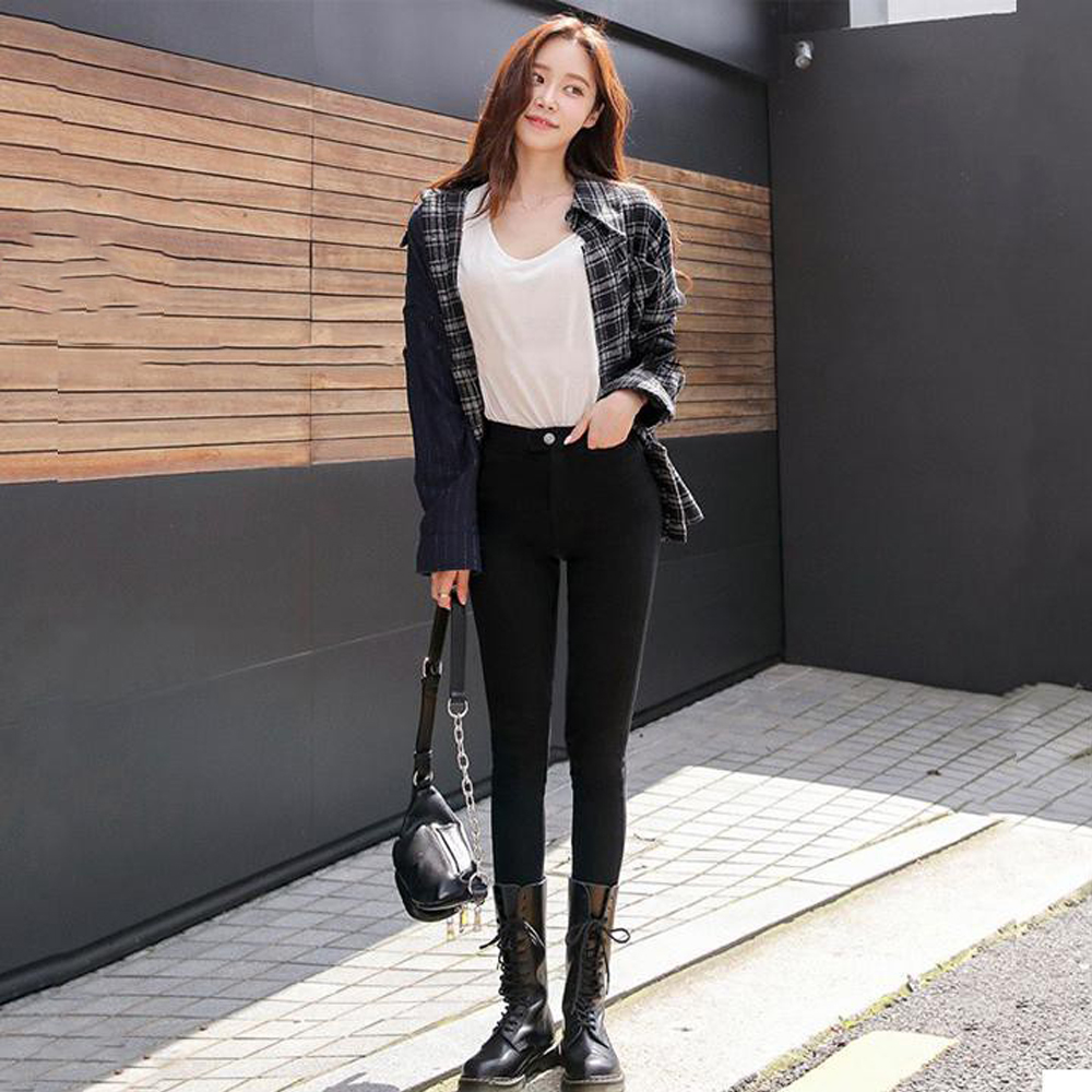 Quần tregging nữ Choobe lưng cạp cao dài dáng thun ôm bó legging skinny vải giữ nhiệt - Q13