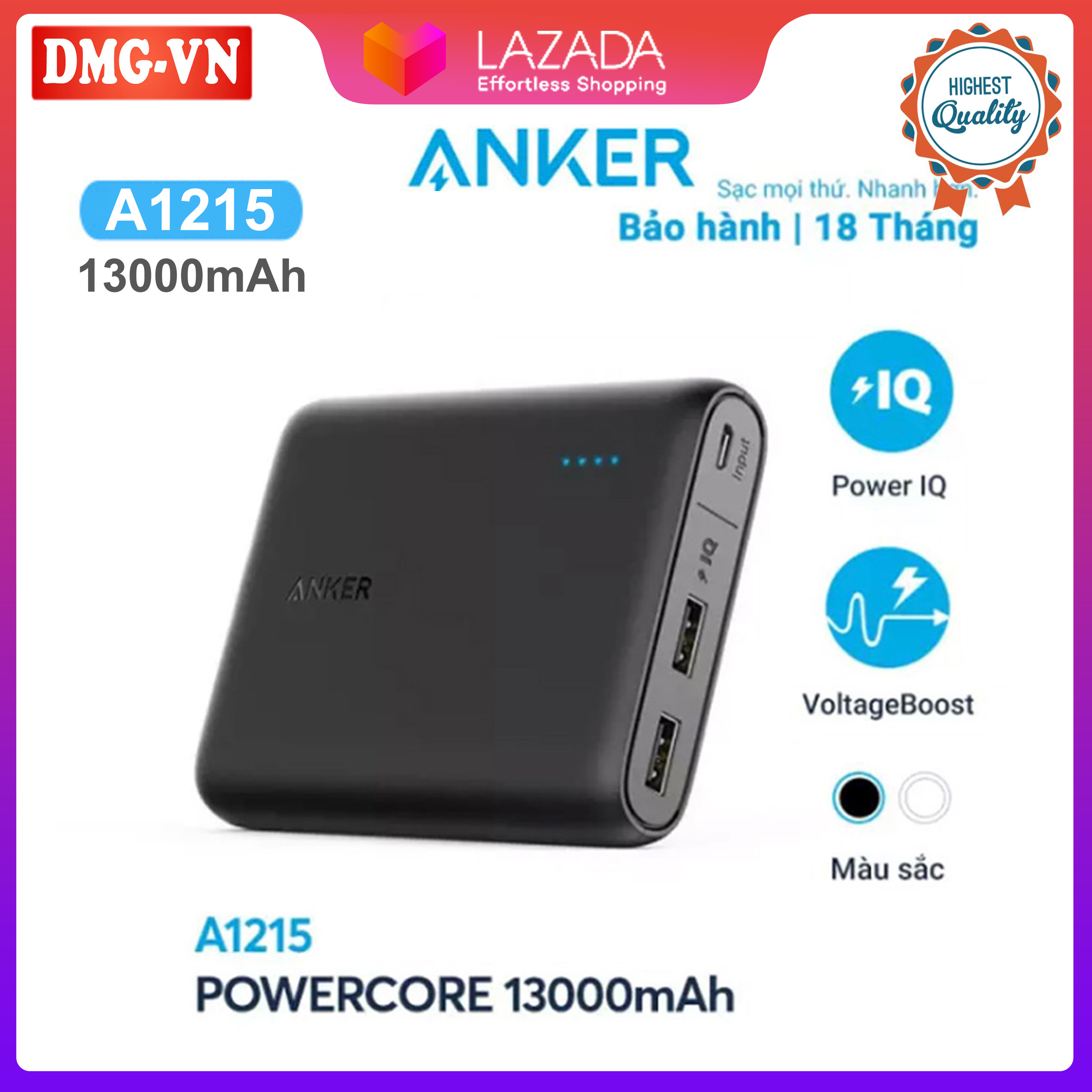 Pin Sạc Dự Phòng ANKER A1214 10400mAh A1215 13000mAh PowerCore