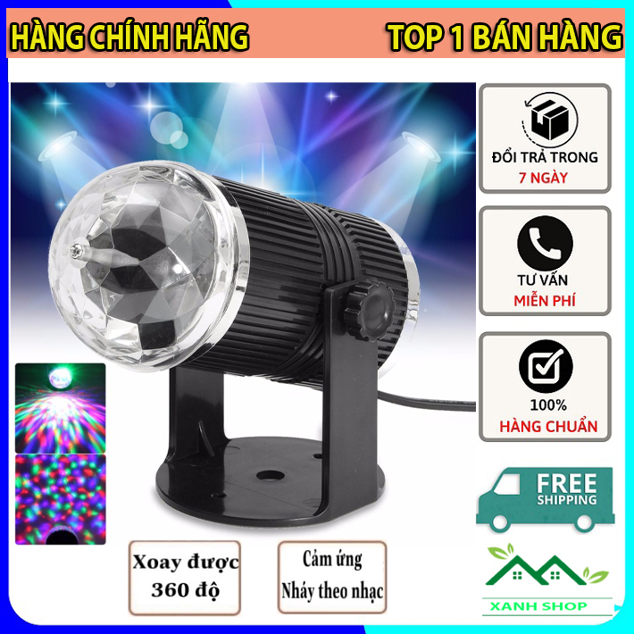 Bóng Đèn trụ xoay mini, Đèn cảm ứng nhạc, Đèn Led xoay, Đèn Led karaoke, Đèn Led vũ trường, Đèn cảm ứng âm thanh, Đèn chớp 7 màu, Đèn trang trí