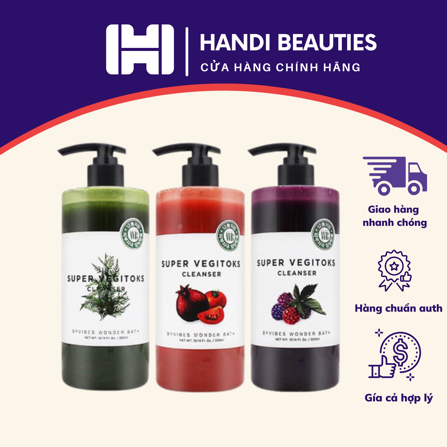 Sữa rửa mặt rau củ thải độc Super vegitoks cleanser Wonder bath Full size - 300 ml