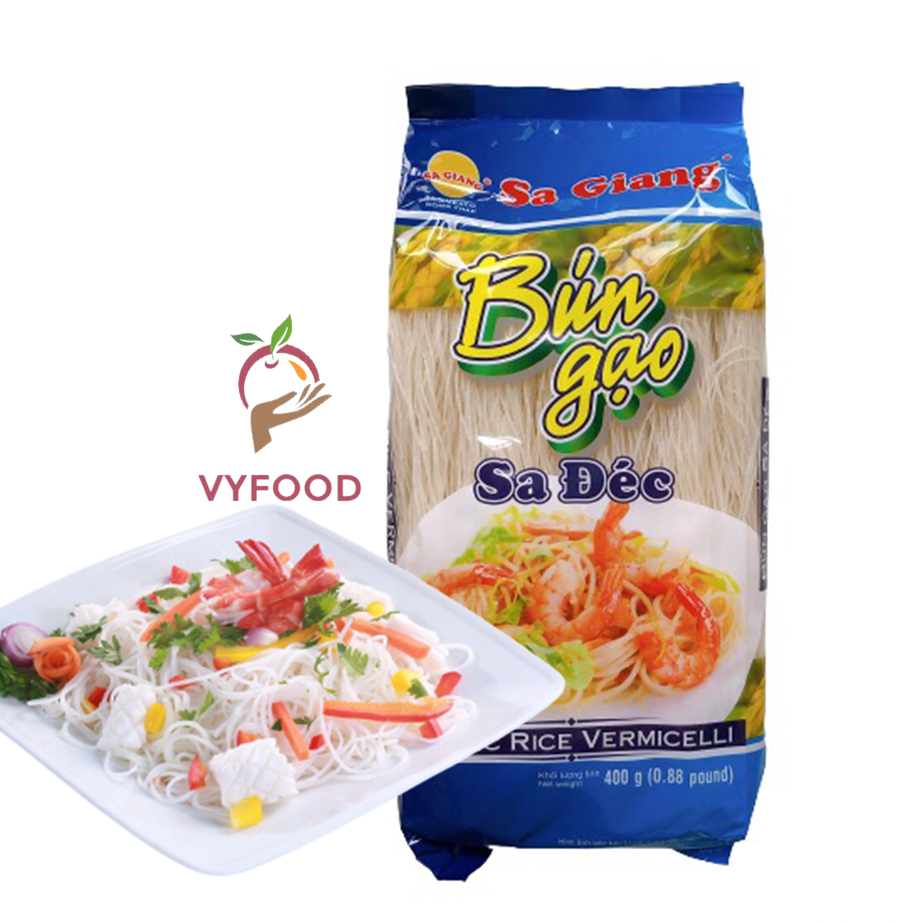Bún gạo Sa Đéc, bún khô, bún tươi Sa Giang túi 400g, ngon, an toàn, tiện lợi