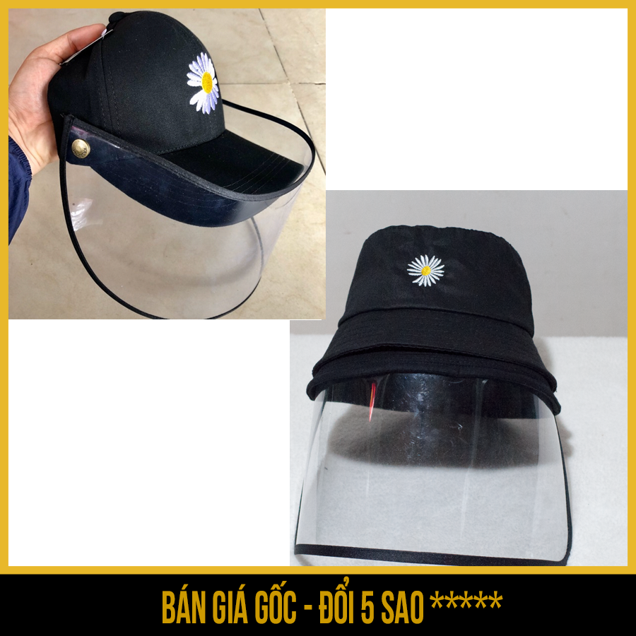Mũ nón chống dịch, chống nắng, chống bụi cúc họa mi (nón lưỡi trai và bucket)  tháo lắp dễ dàng- Săn Nón Đẹp
