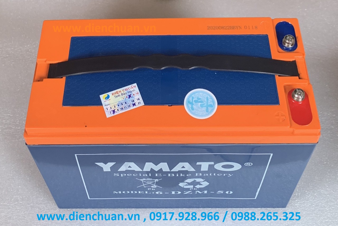 Ắc quy xe điện, lưu điện, viễn thông yamato 12v 50ah 6-dzm-50