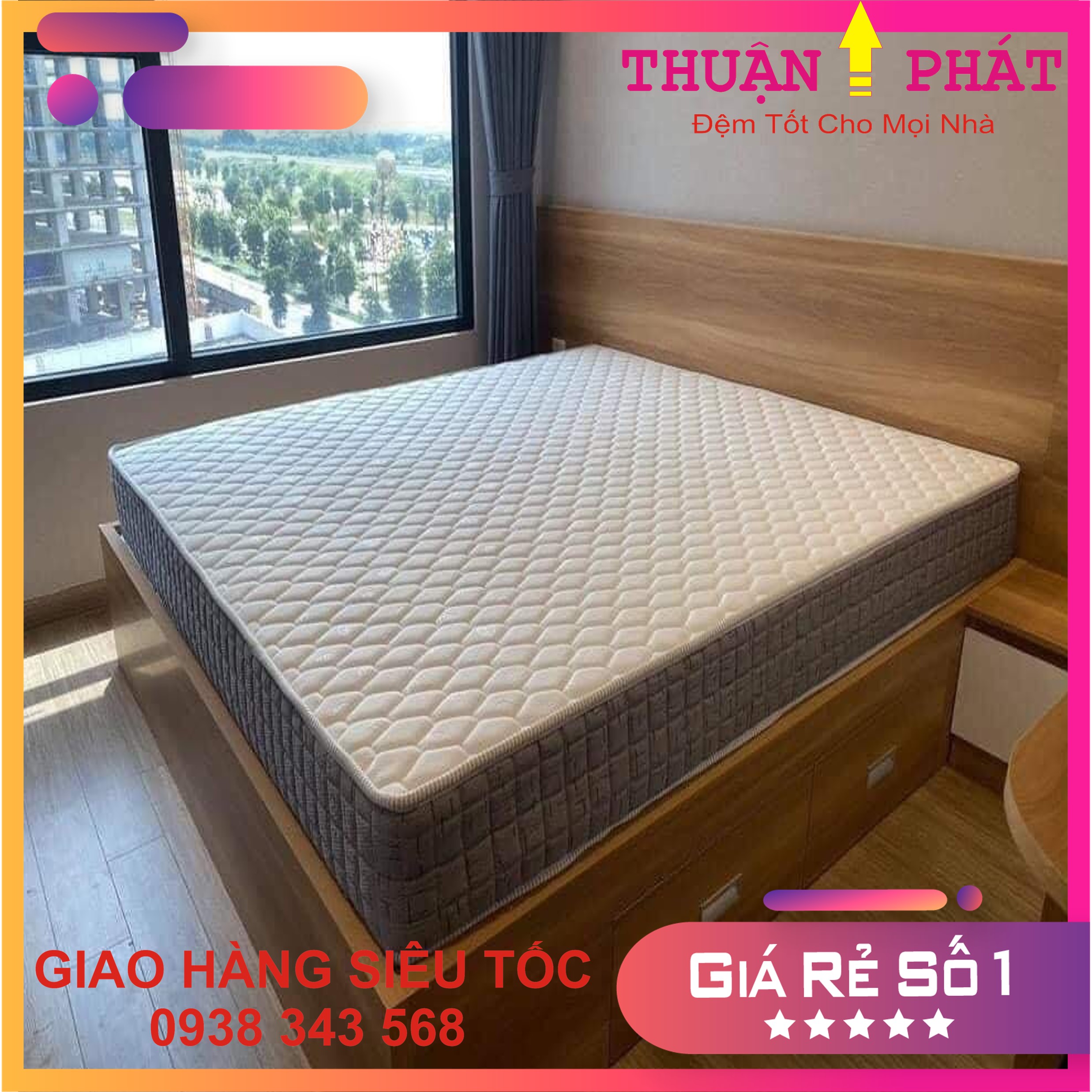 Bảo hành 7 năm Đệm lò xo chuẩn khách sạn hạng sang Elan Dày 23cm