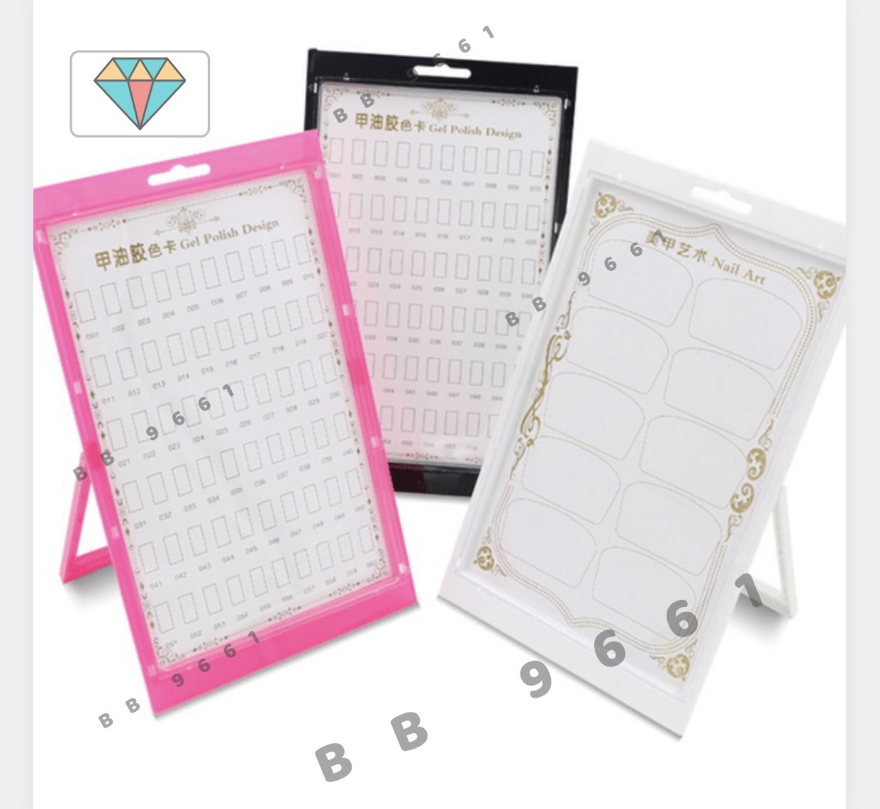 Khung bảng móng mẫu 60 ô, trưng mẫu vẽ hoặc mẫu sơn móng Nail