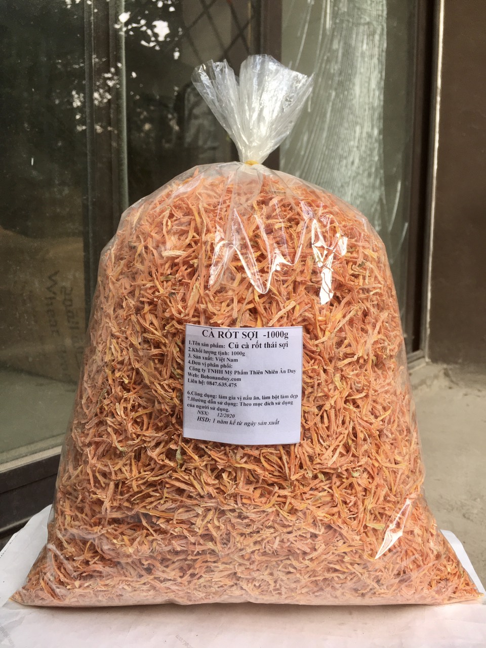 CÀ RỐT SỢI SẤY LẠNH làm nem, làm nộm, muối dưa ,... 1000G