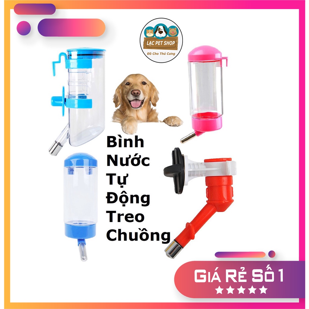 BÌNH NƯỚC TREO CHUỒNG (4 loại) bình uống nước tự động chó mèo vòi treo chuồng