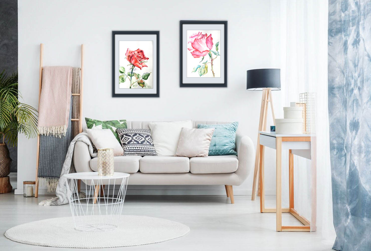 Hướng dẫn Vẽ cách điệu hoa hồng đẹp lung linh cho phòng khách của bạn