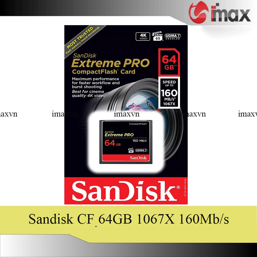 Thẻ nhớ cf sandisk 64gb extreme pro 1067x new