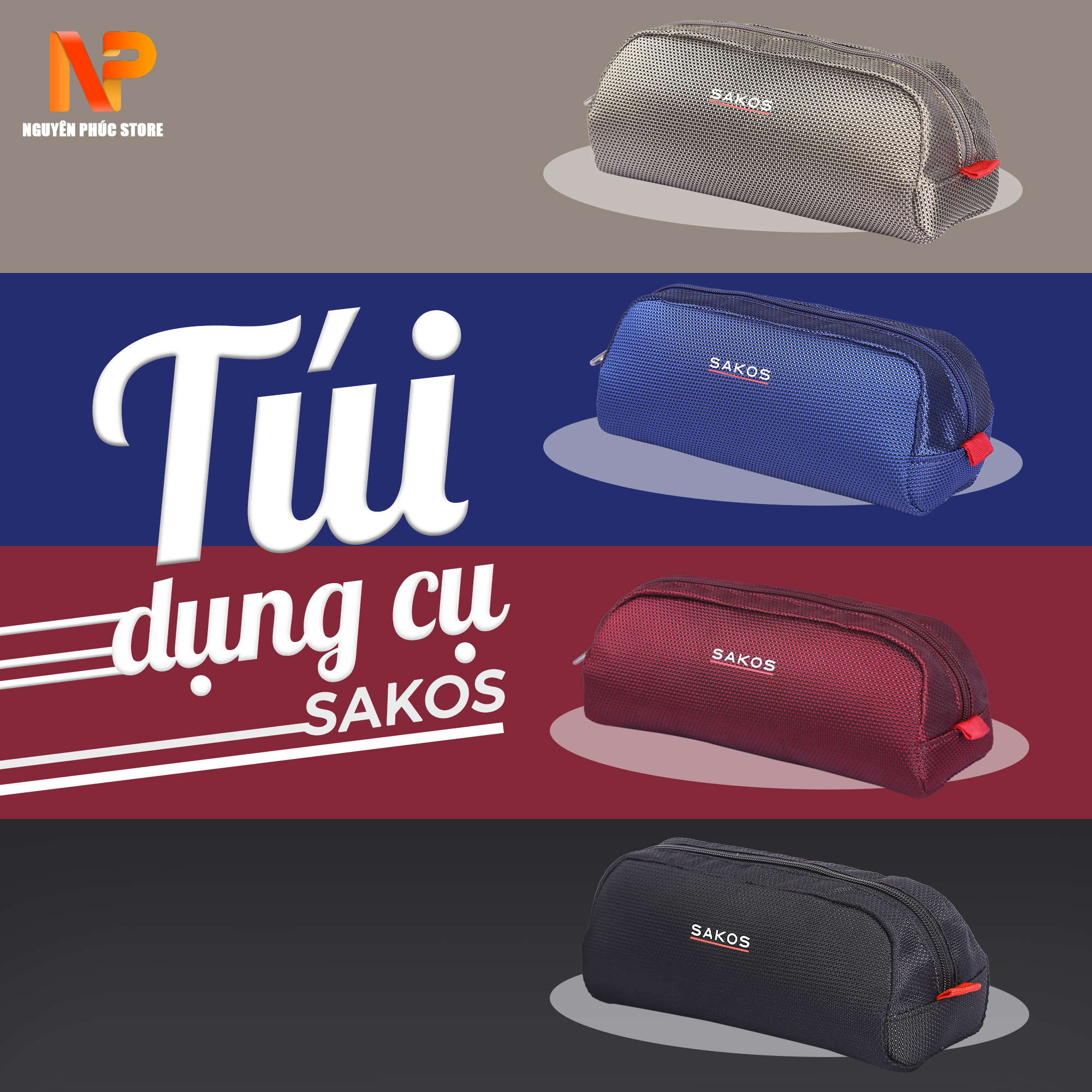 Túi Dụng Cụ Đa Năng Unisex Dùng Cho Học Sinh,Văn Phòng,Sinh viên - Hộp bút vải chống nước - Túi Đựng Bút Viết Bền Chắc - Bền Màu - Siêu Nhẹ - Chính Hãng Sakos