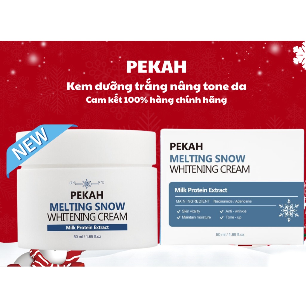 [Mẫu Mới Nhất] Kem Dưỡng PEKAH Melting Snow Whitening Cream 50ml - Dưỡng Da Trắng Hồng