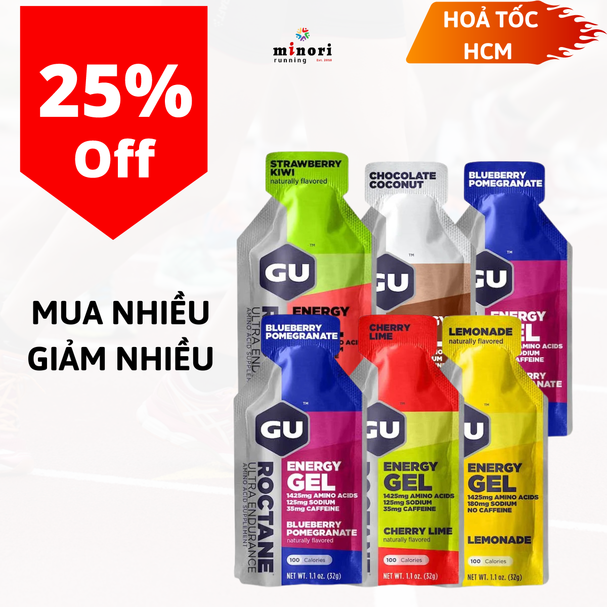 COMBO GEL NĂNG LƯỢNG CHẠY BỘ GU ROCTANE VÀ CPT ĐẲNG TRƯƠNG - MUA NHIỀU GIẢM NHIỀU