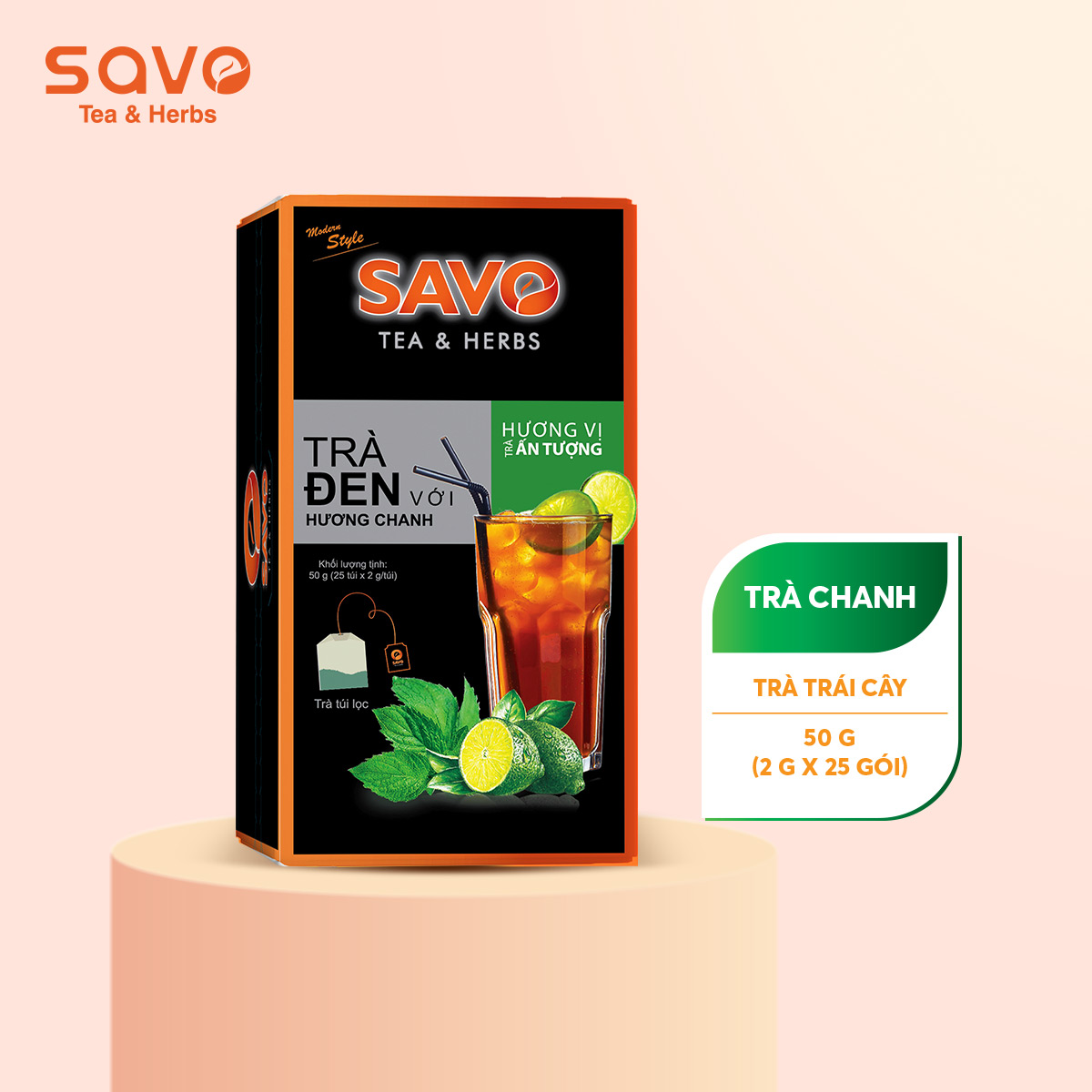 Trà savo chanh - hộp 25 gói x 2g