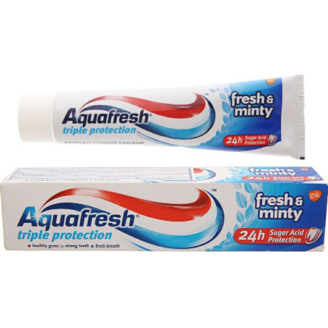 Kem đánh răng Aquafresh bảo vệ răng 24 giờ bạc hà thơm mát 100ml