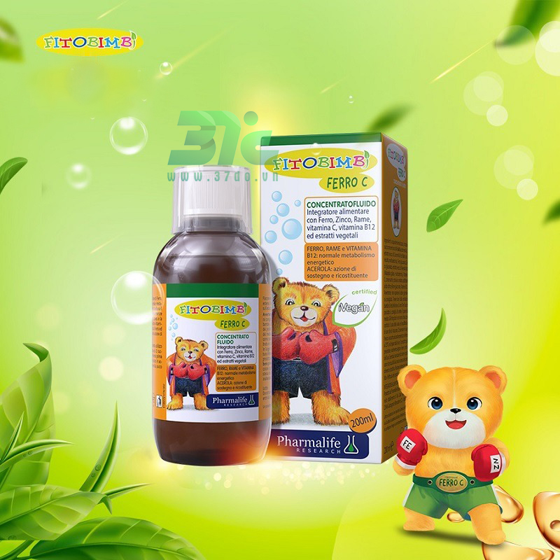 Siro Ferro C Bimbi của Fitobimbi -Bổ sung sắt, Vitamin C, kẽm cho bé chai 200 ml