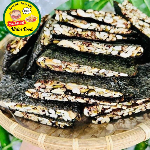 HỦY DIỆT 1KG Rong biển bánh thuyền kẹp hạt dinh dưỡng loại siêu hạt