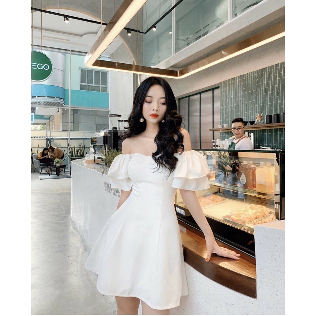 Đầm dự tiệc trễ vai bèo sang chảnh