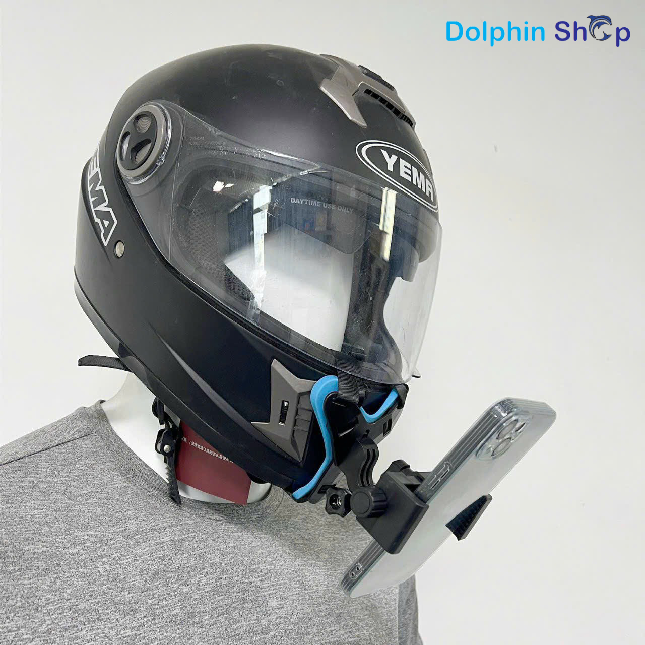 Giá đỡ điện thoại gắn mũ bảo hiểm, go pro, cam hành trình lên cằm nón bảo hiểm