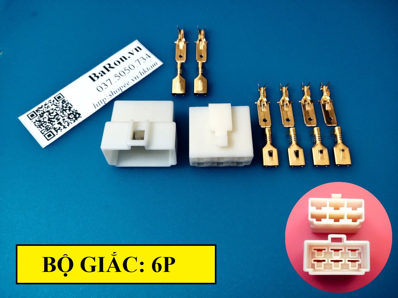 Bộ giắc nguồn cos 6.3 dùng cho ô tô - xe máy loại 6 chân nguồn (nhiều lựa chọn)