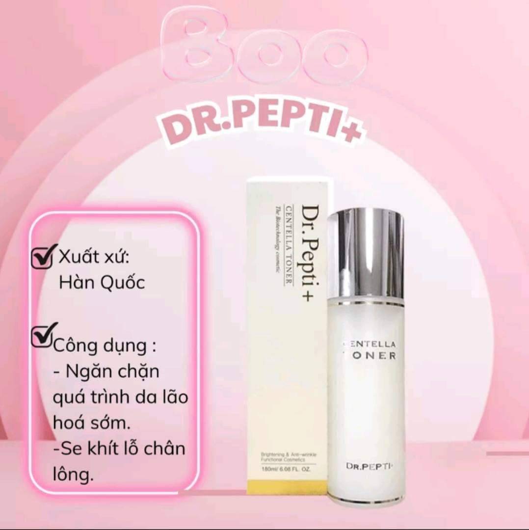 Nước hoa hồng dưỡng da căng bóng dr.pepti centella toner 180ml