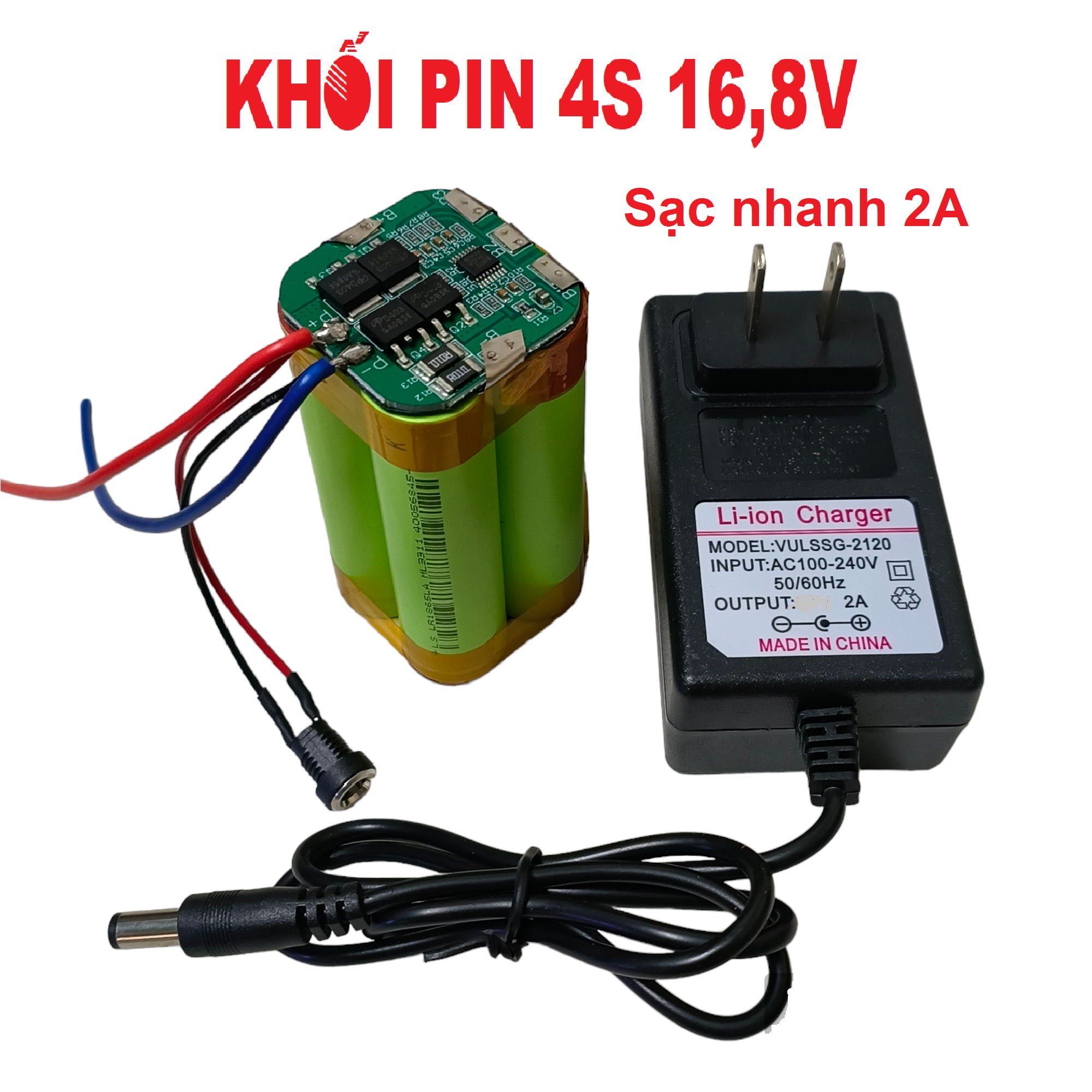 Khối pin lithium 4s 16.8v. chuyên dùng cho loa, thay pin máy khoan, máy bắt vít... mua kèm sạc pin 4s 16.8v 2a - limo
