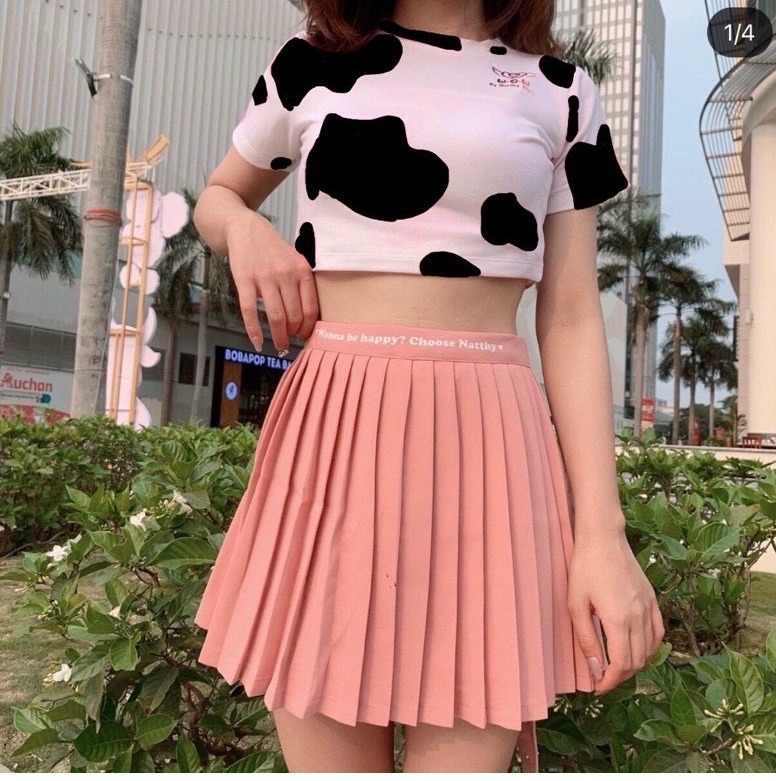 🍓🍓 siêu hot 🍓🍓 áo croptop bò sữa màu trắng hip hop d81