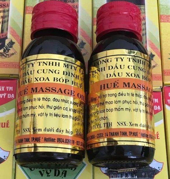 2 Dầu xoa bóp massage Huế Cung đình Vỹ Dạ ( chính hãng 2 chai x 60ml )