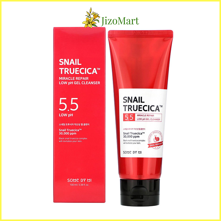 Sữa rửa mặt ốc sên giảm sẹo rỗ, dưỡng ẩm cho da Some By Mi Snail Truecica Miracle Repair Low PH Gel Cleanser 100ml & 30ml - some by mi chính hãng