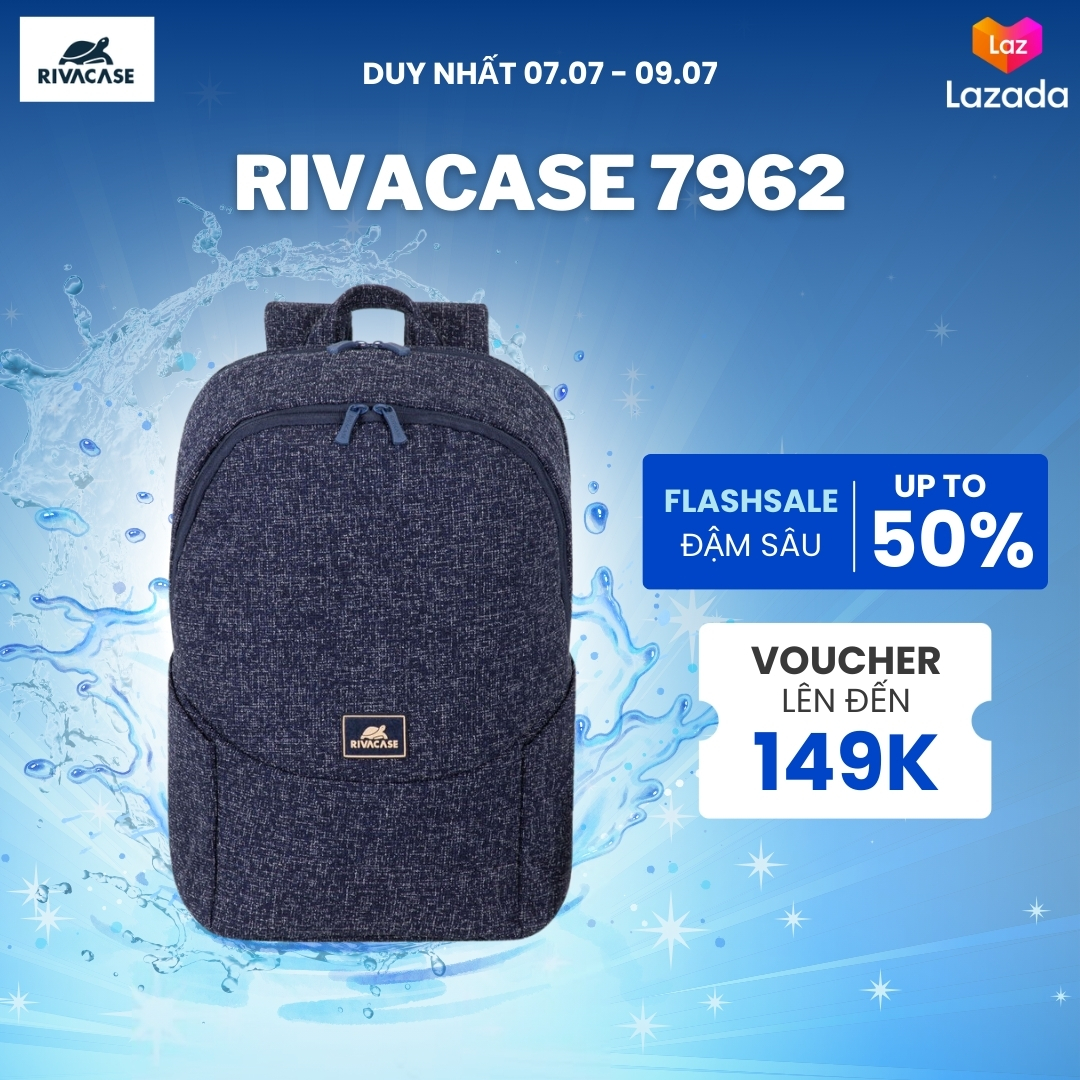 Balo rivacase 7962 dành cho laptop 15.6 inch chất liệu polyester - hàng chính hãng