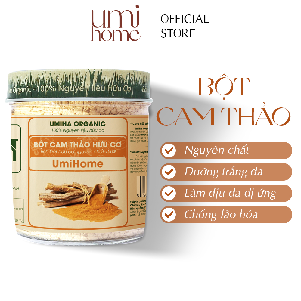 Bột cam thảo đắp mặt nạ hữu cơ umihome nguyên chất | licorice powder 100% organic 135g