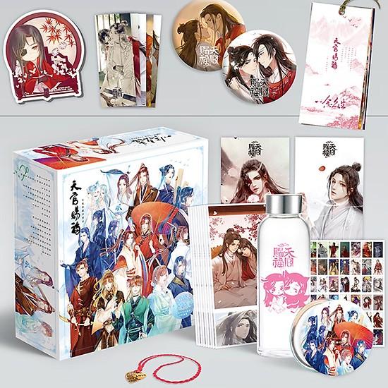 Hộp quà thiên quan tứ phúc hộp lớn có bookmark postcard huy hiệu ảnh dán ảnh thẻ poster bình nước giftbox