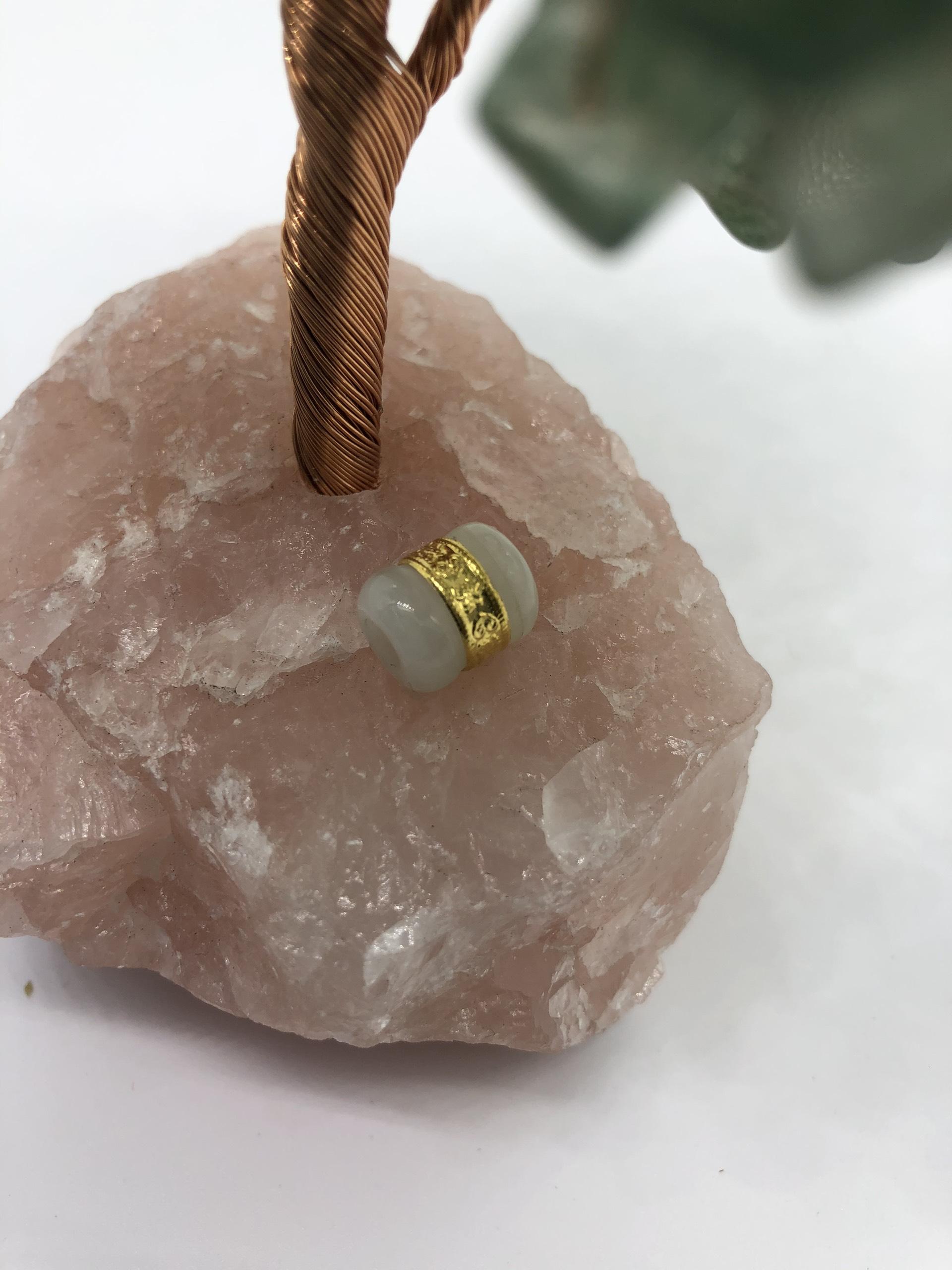 Mặt dây chuyền lu thống đá ngọc dát vàng si - bọc vàng si – dài 08cm – rộng 18cm – cao 08cm – màu xanh