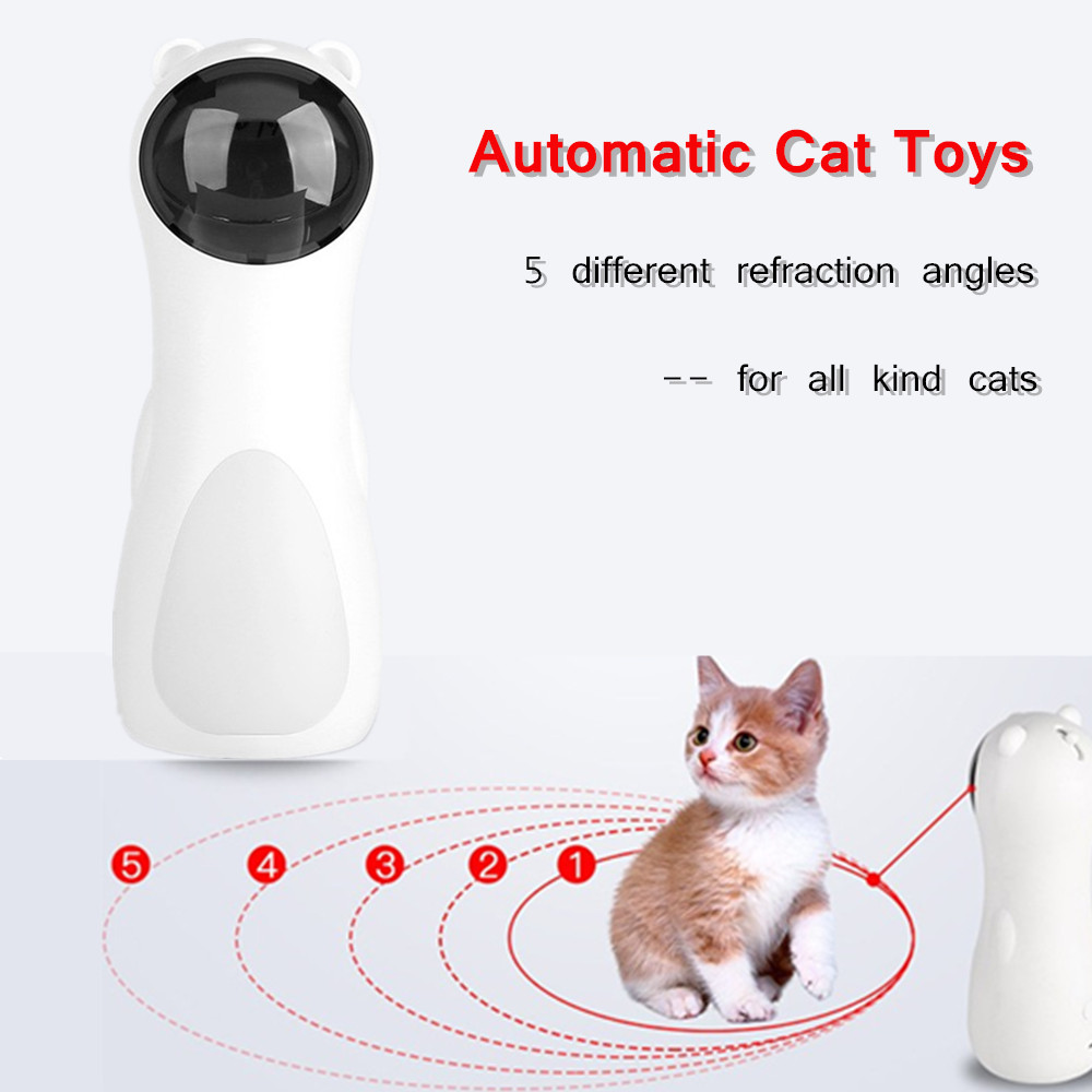 Cat Interactive Toy LED Laser Funny Toy Automatic laser cat Toy Auto Rotating Cat Exercise Training Entertaining Toy Multi-Angle
