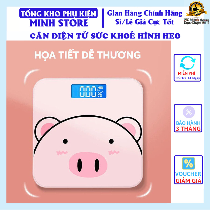 Cân điện tử sức khoẻ hình heo, cân tiểu ly để bàn 1kg 5kg 7kg 10kg, cân điện tử thực phẩm nhà bếp