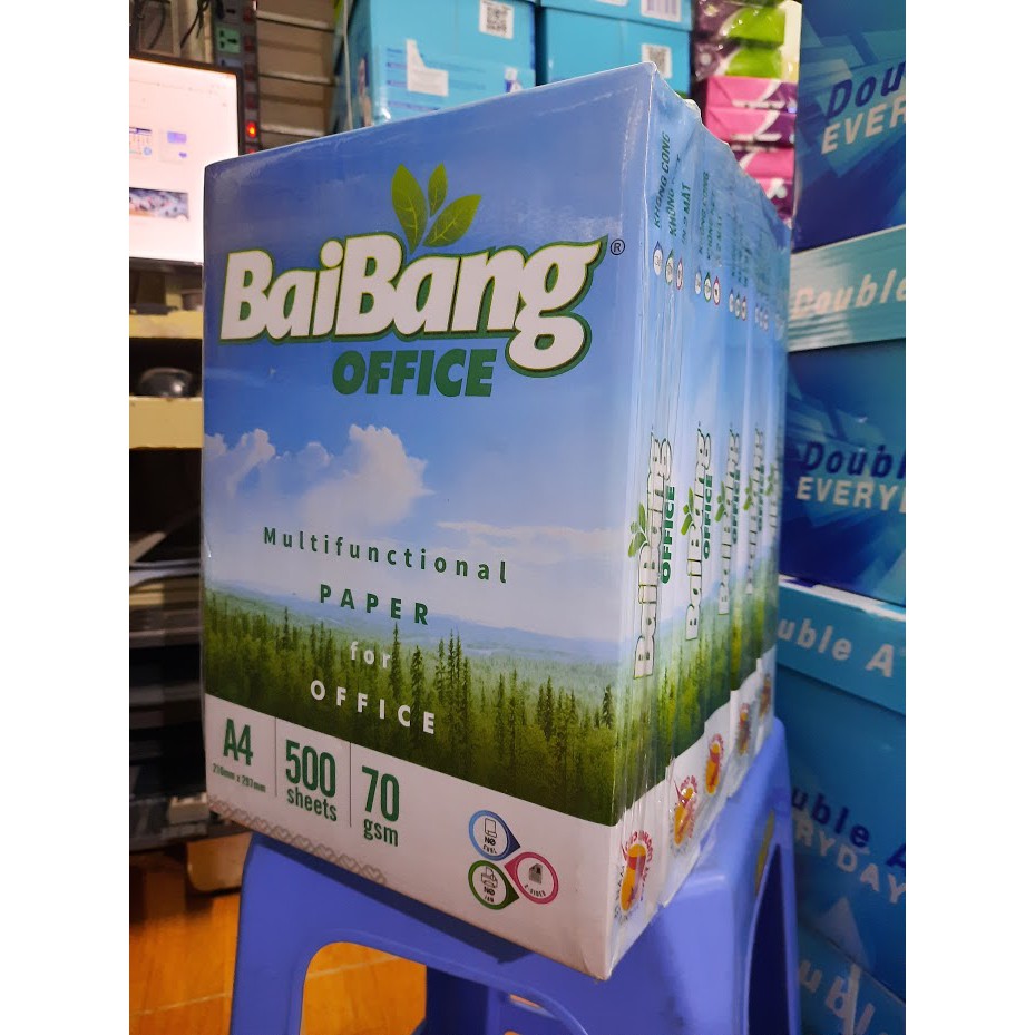 1 thùng giấy bãi bằng a4/70gsm, 1 thùng 5 ram, 500 tờ/ram -