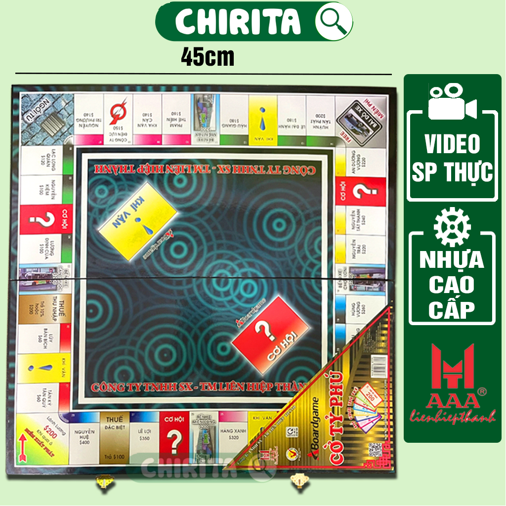 Cờ Tỷ Phú Cao Cấp Việt Nam ĐỦ LOẠI Sato, Liên Hiệp Thành, Monopoly, Trung Lê - Bộ Cờ Tỉ Phú Board game Nhựa và Giấy LOẠI LỚN/CỠ VỪA - Cờ Tỷ Phú Boardgame Sài Gòn Giá Rẻ - Đồ Chơi Trẻ Em Thông Minh Cho Bé Trai Bé Gái CHIRITA