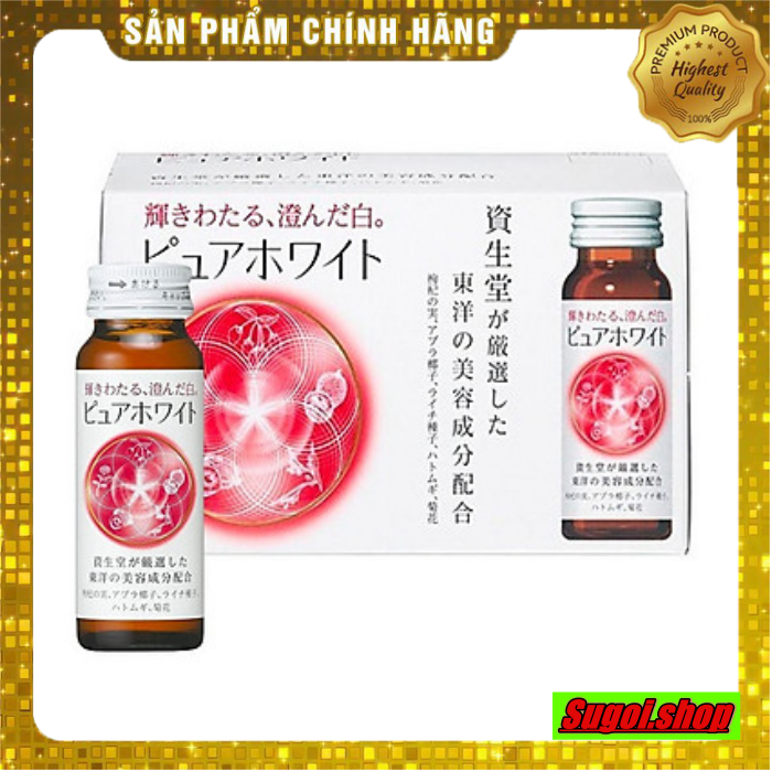 Nước uống trắng da collagen Shiseido pure white Nhật Bản