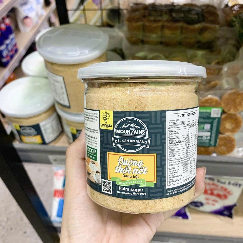 Đường Thốt Nốt Bột MOUN7AINS Hũ 300g-Siêu Tiện Lợi cho Chế Biến