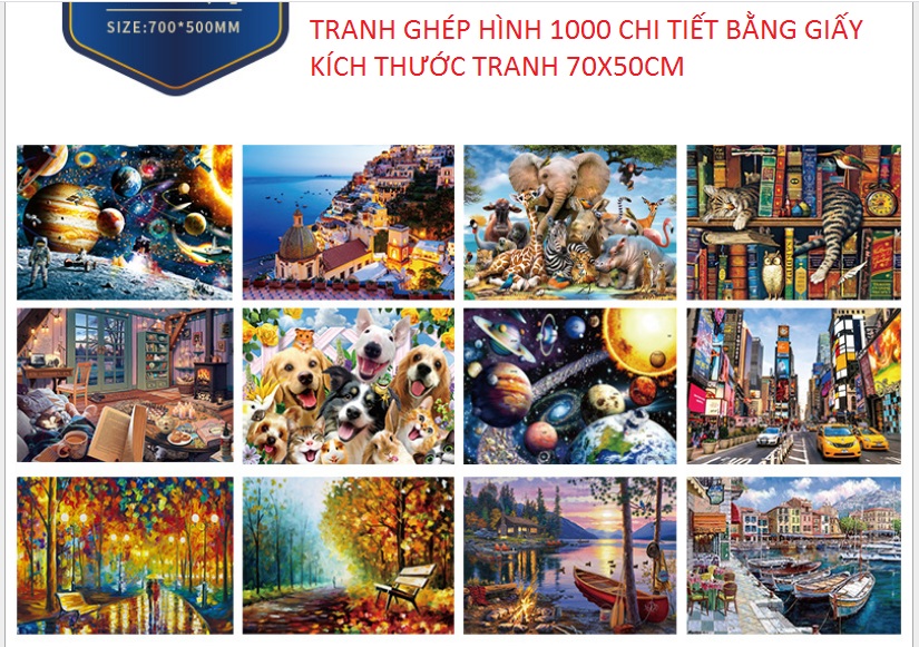 Đồ Chơi Tranh Ghép Hình 1000 Mảnh Giấy KT 75x50cm - Puzzle Jigsaw Puzzle