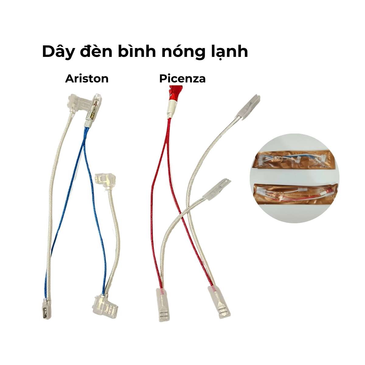 Dây đèn bình nóng lạnh Picenza - Ariston - dắc đèn bình nóng lạnh - dây dắc nguồn bình nóng lạnh