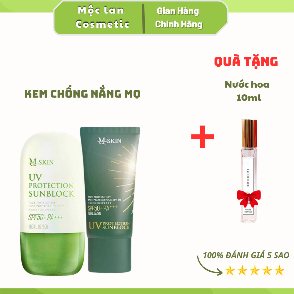 [HCM]KEM CHỐNG NẮNG MQ SKIN NGĂN NGỪA LÃO HOÁ HỘP 50G + Tặng nước hoa