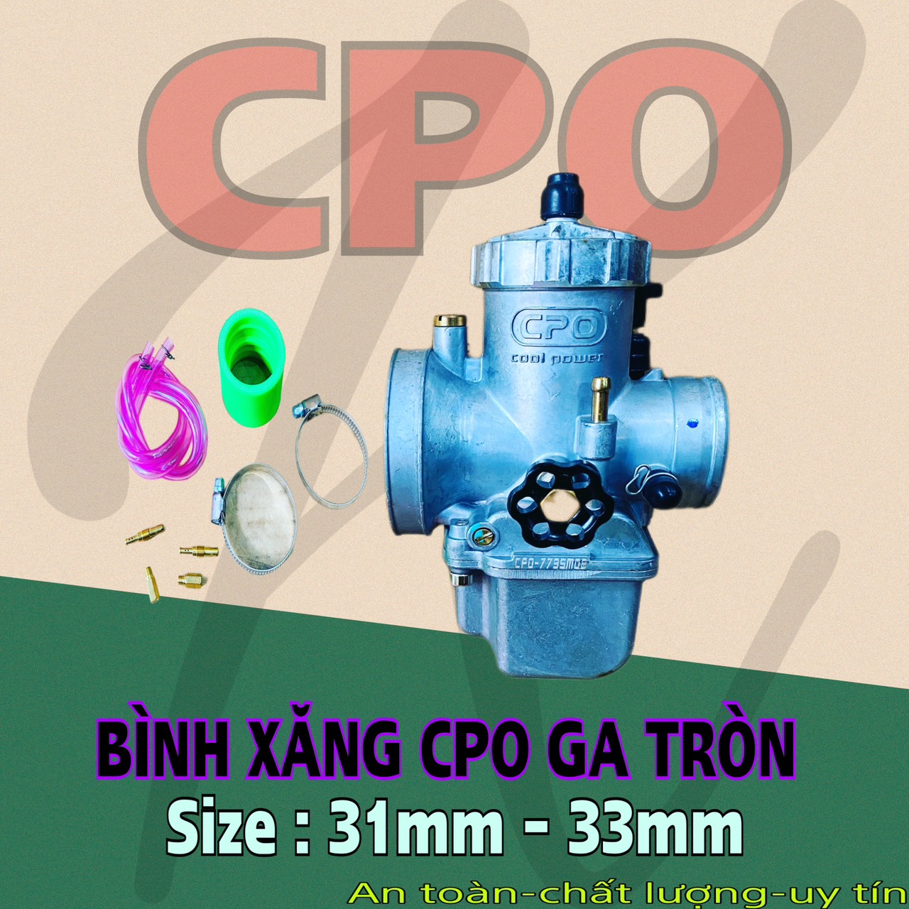 Bình xăng bông mai đen cpo ga tròn size 31 - 33
