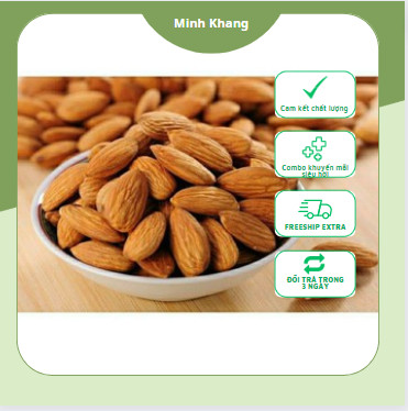 500g Hạnh Nhân rang mộc nhập khẩu mỹ