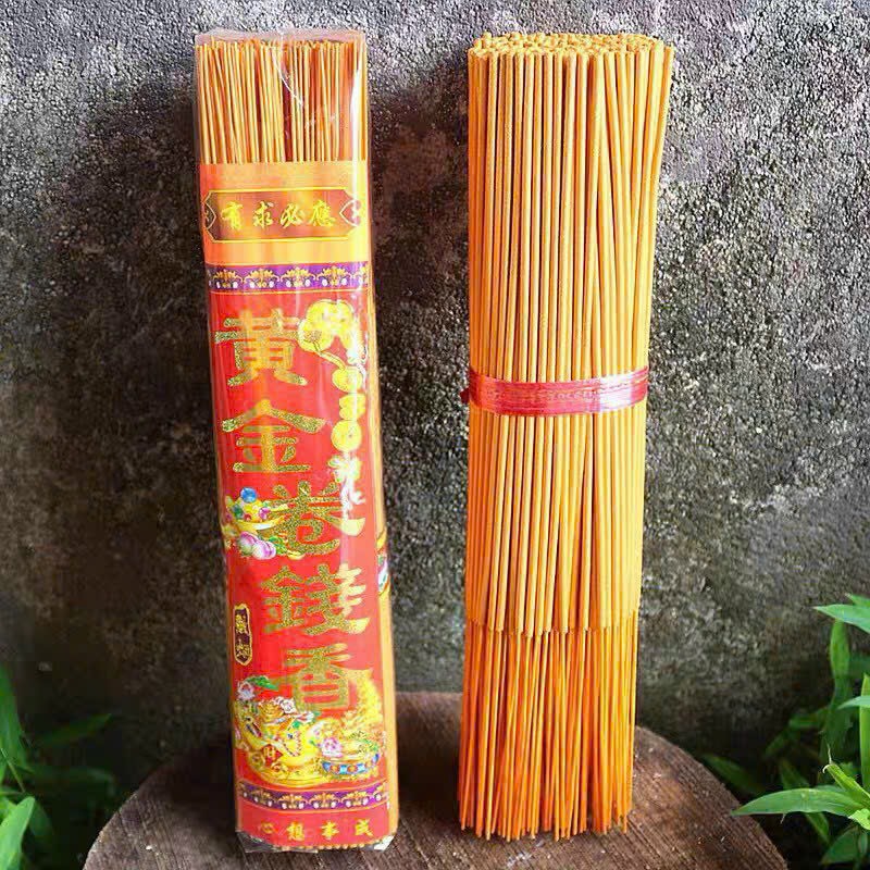 Nhang thần tài, nhang cuốn tàn vàng bó 260 cây 33cm thơm