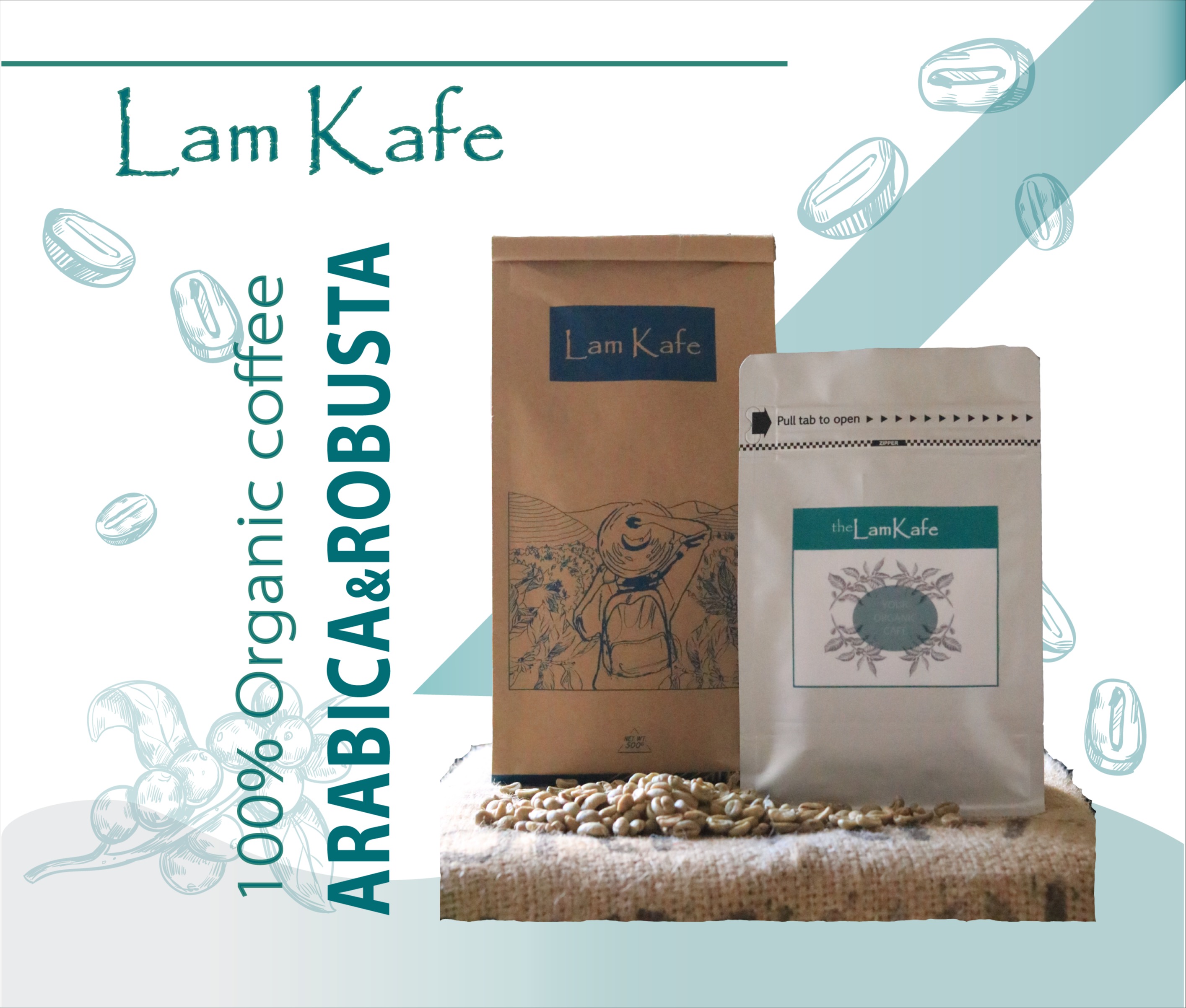[HCM]Cà phê mộc Lam Kafe Arabica & Robusta - Rang xay nguyên chất 500gr