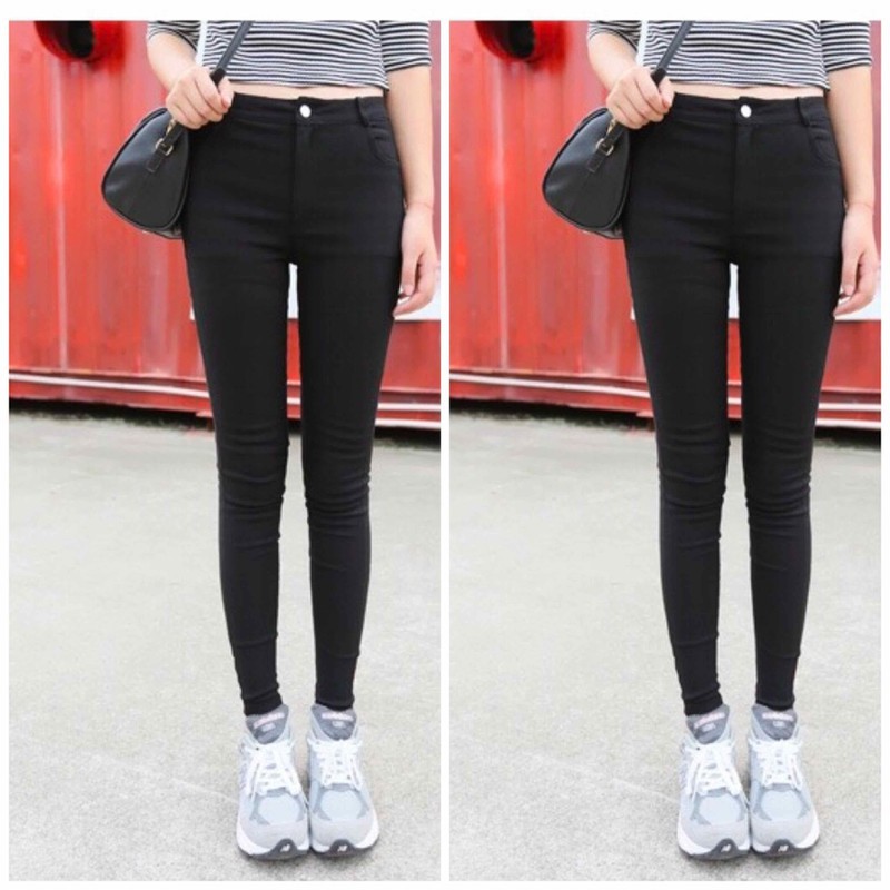 Quần Kaki Dài Skinny Nữ Hàng Co Giãn Mạnh Dáng Ôm,Quần skinny Kaki màu đen chất co giãn cực tốt