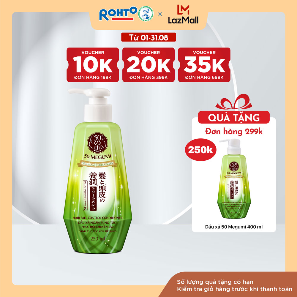 Dầu xả ngăn rụng tóc, dưỡng tóc 50 Megumi Hair Fall Control Conditioner