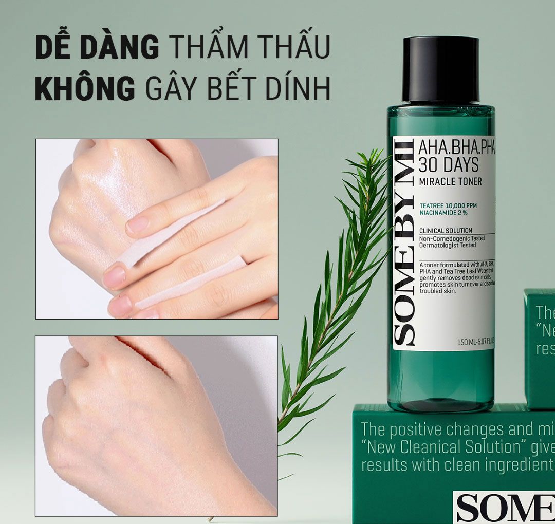 [HCM]Nước Hoa Hồng Some By Mi Cho Da Mụn 150ml Miracle Toner AHA- BHA-PHA 30 Days