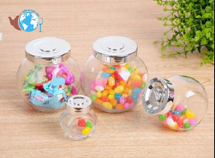 [HCM]Bộ 2 hũ thủy tinh nghiêng 2 đáy 50 ml - loại nhỏ nhất - 2 hũ - có nắp đậy